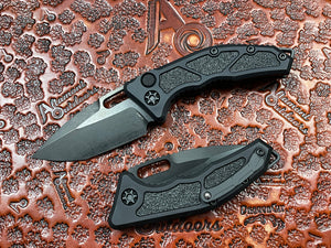 Heretic Knives MEDUSA Auto  DLC Tanto, Black Handle, H011-6A-T