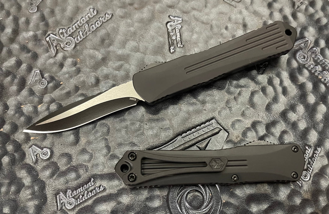 Heretic Knives Manticore S Two-Tone Black Recurve, Black Hardware H025-10A