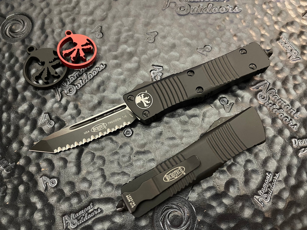Microtech Troodon Tanto FULL SERRATED Black Tactical 140-3T T/E
