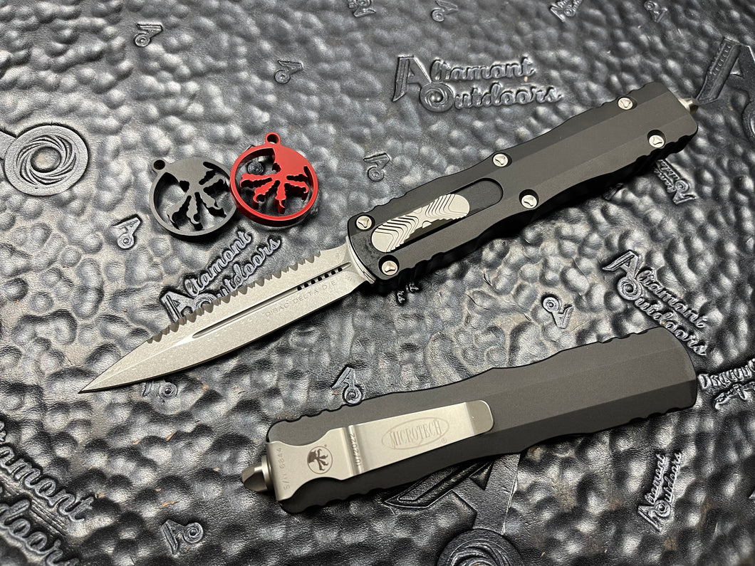 Microtech Dirac Delta Stonewashed Full Serrated 227-12