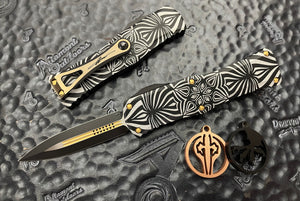 Microtech Knives HERA SOURCE Two-Tone with Gold Accents  702-1TSOS