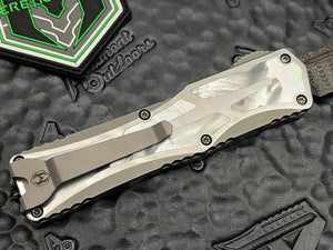 Heretic Knives Custom Colossus Tanto Vegas Forged Damascus, Hand Rubbed Stainless w/ Mother of Pearl Inlay