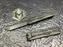 Heretic Knives Colossus Battleworn T/E, Breakthrough Green handle, BW Black Clip & Hardware H040-8A-BRKGRN   TANTO