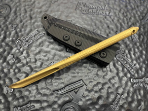 Microtech TAC-P Tactical Penetrator 112-1TINS Gold Titanium Nitride Fixed Blade