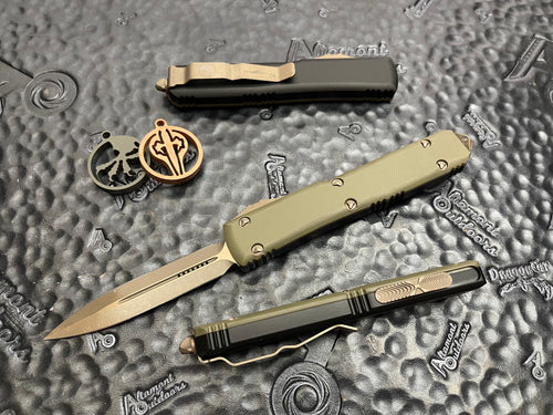 Microtech Ultratech G10 OD Green Top D/E Apoc Bronze 122-13APGTODS Signature Series