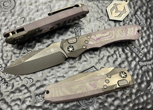 Heretic Knives Wraith Auto DLC Blade and Hardware, Purple Camo Carbon Fiber Handle H000-6A-PUCF
