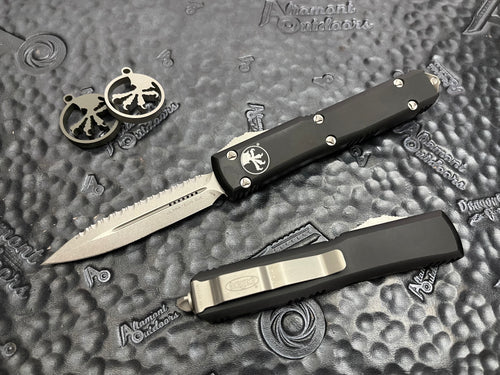 Microtech Ultratech D/E Full Serrated 122-12 Black Stonewashed OTF