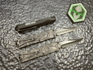 Heretic Knives Manticore E Purple Camo Carbon Fiber,  DLC BOWIE, Black Hardware H026B- 6A-PUCF