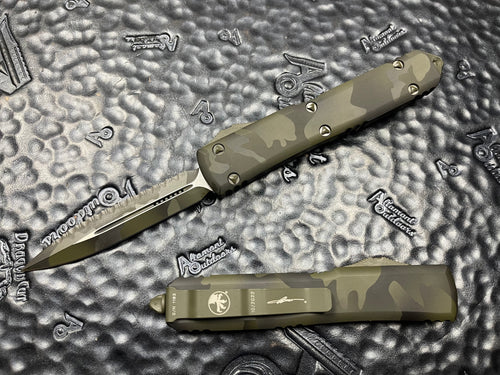 Microtech Ultratech Olive Camo D/E Full Serrated 122-3OCS