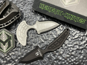 Heretic Knives Sleight Modular Push Dagger Blizzardworn handle, Battleworn Black Blade, Also comes with Black Straight Access Handle