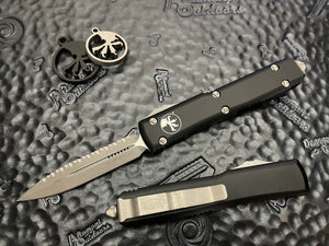 Microtech Ultratech D/E Full Serrated 122-12AP Black Apocalyptic OTF