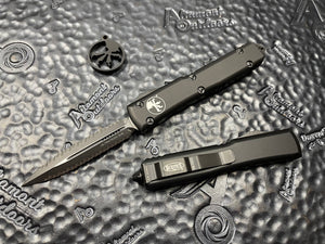 Microtech Ultratech 122-D3T Black Tactical Double Edge Full Serrated both sides (Double Double)