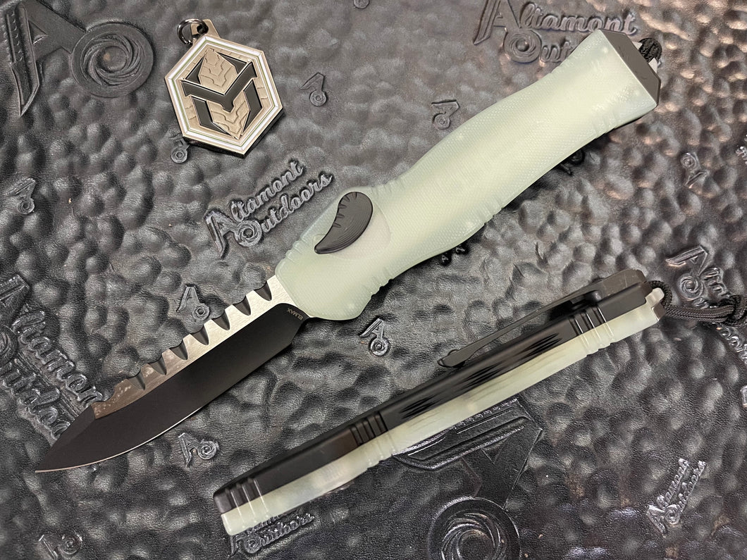 Heretic Knives Hydra Jade Top Handle Two-Tone Black Blade S/E H007-10A-Jade
