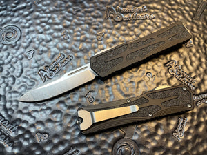 Heretic Knives Colossus Stonewashed S/E, Black handle, Standard Clip & Hardware H039-2A