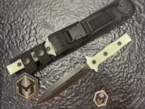 Heretic Knives Nephilim DLC Double Edge Fixed Blade with Jade G10 Scales H003-6A-Jade
