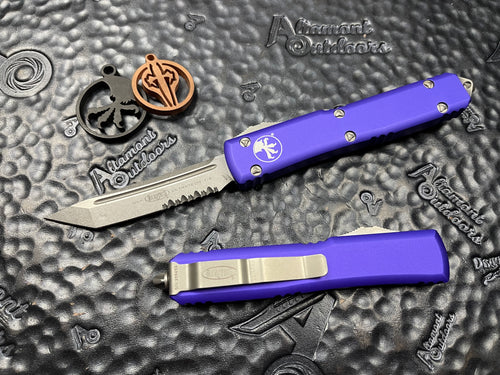 Microtech Ultratech T/E Purple Stonewash Part Serrated 123-11PU