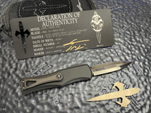 Marfione Custom Knives HERA Double Edge Mirror Polished DLC, Tritium Insert in button