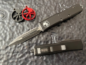 Microtech UTX-85 D/E Black Tactical Full Serrated Automatic OTF 232-3T