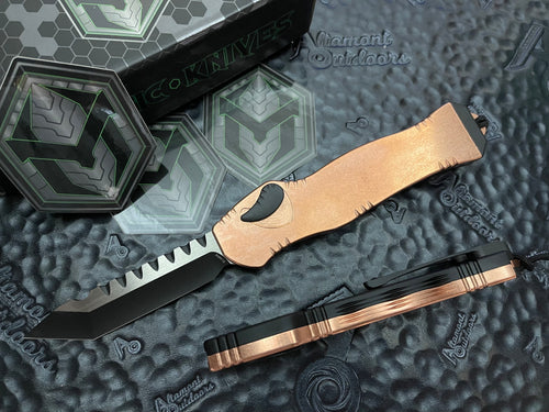 Heretic Knives Hydra Copper Handle Tanto Two-Tone Black Blade T/E H006-10A-Copper
