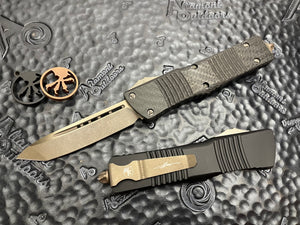 Microtech Combat Troodon Apocalyptic Bronze Carbon Fiber Top Signature Series T/E 144-13APCFS