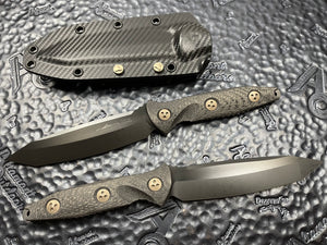 Microtech Socom Alpha Fixed Blade Knife Tanto DLC Carbon Fiber Signature Series 114-1DLCCFS