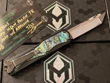 Heretic Knives Custom Colossus Tanto HG Elmax Mirror Polished, Black Ano Handle w/ Abalone Inlay