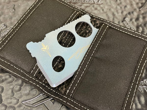 Marfione Custom Assailant Blue Titanium Credit Card Knife