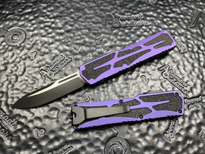 Heretic Knives Colossus Two-Tone Black S/E, Purple handle, Black Clip & Hardware H039-10A-PU