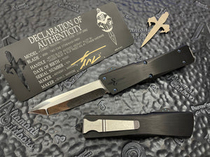 Marfione Custom Combat Troodon T/E Tanto Stonewashed Star Grind, Blue Ring , Dagger Relief