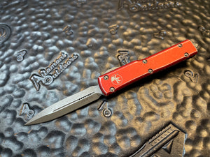 Microtech UTX-70 Stonewashed Red Distressed 147-10DRD OTF D/E