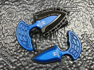 Heretic Knives Sleight Modular Push Dagger Blue handle, DLC Blade, and standard hardware H050-6A-Blu