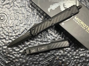 Microtech Makora Tactical D/E Carbon Fiber Inlay 206-1TCFIS Signature Series