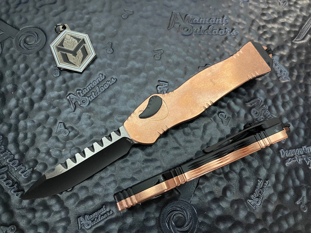 Heretic Knives Hydra Copper Handle Two-Tone Black Blade S/E H007-10A-Copper