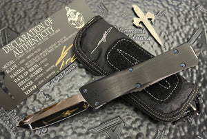 Marfione Custom Combat Troodon T/E Tanto Mirror Polished Star Grind, Blue Ring , Dagger Relief