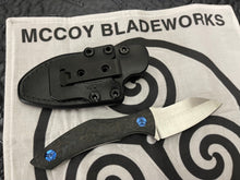 McCoy Bladeworks Exodus Blue Fat Carbon handle, Satin Finish
