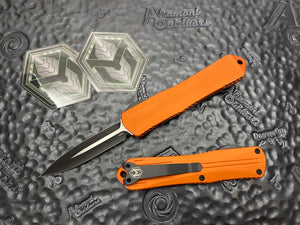 Heretic Knives Manticore E Double Edge Orange Handle, Black Hardware H028-4A-ORG