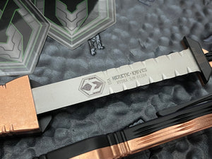 Heretic Knives Hydra Copper Handle Tanto Two-Tone Black Blade T/E H006-10A-Copper